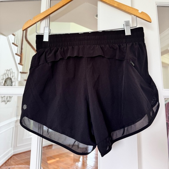 ATHLETA MESH RACER RUN 4" SHORT, SIZE X SMALL (XS), BLACK - Picture 4 of 5